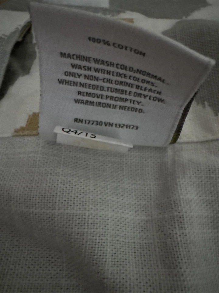 (2) Paneles de cortina geométricos de algodón gris y blanco umbral 54x84 Foto 4 de 4