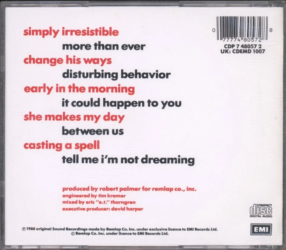 Robert Palmer Heavy Nova CD UK EMI CDP7480572 - Bild 2 von 3