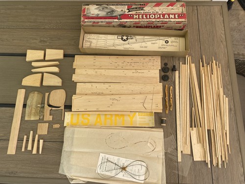 Vintage 1950s BERKELEY'S HELIOPLANE Army Liaison YL-24 RC Airplane Kit - Picture 4 of 22