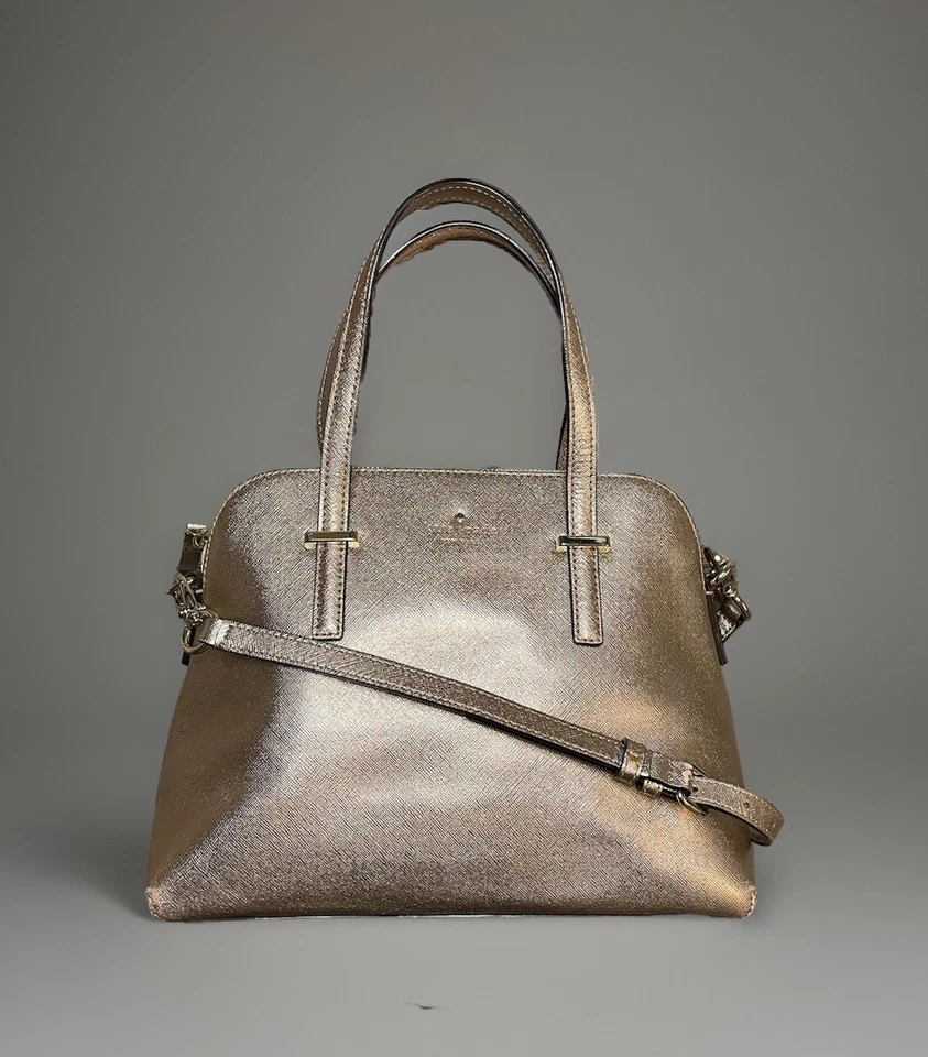 Bolso Bandolera RARO Kate Spade Cedar Street Maise Metal Oro Rosa Cuero Foto 3 de 4