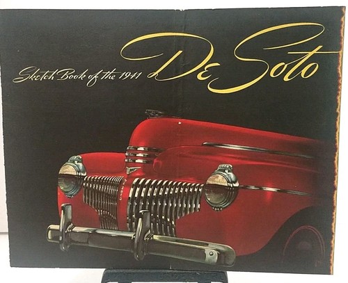 1941 De Soto Automobile Brochure Sketch Book Sales Brochure 12 Pgs SEE VIDEO