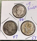 ROOSEVELT 90% SILVER DIMES, lot of 3….