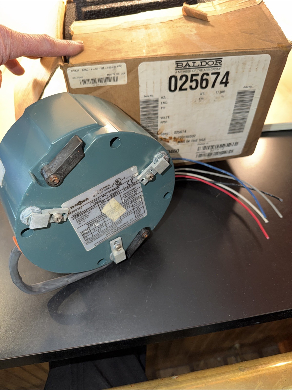New Baldor 025674 D-Series Brake Motor DBSC-V Made In USA