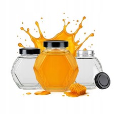 5x Gl&auml;ser GUCIO 200ml f&uuml;r Honig, Konfit&uuml;re, Geschenk, Hochzeit, Glasflaschen