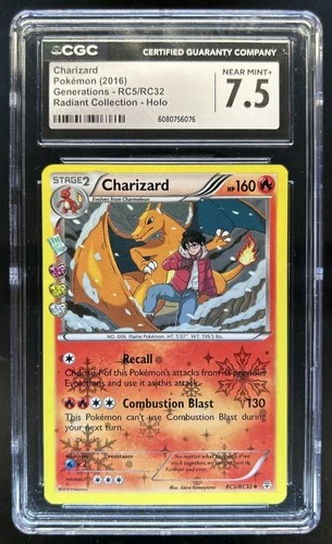 2016 Pokemon Generations Charizard Snowflake Holo #RC5/RC32 CGC 7.5
