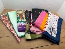 Vibrant Vintage Printed Scarves Lot of 8 Polyester Paris Patriotic Floral