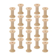 50pcs Empty Thread Spools Wooden Weaving Bobbins Unfinished Craft Bobbin