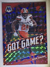2020 Panini Mosaic Got Game? Nick Chubb #GG22 Mosaic Reactive Blue /99