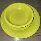 Fiesta Lemongrass 3 Piece Place Setting Homer Laughlin Retired Lime Green HLC US