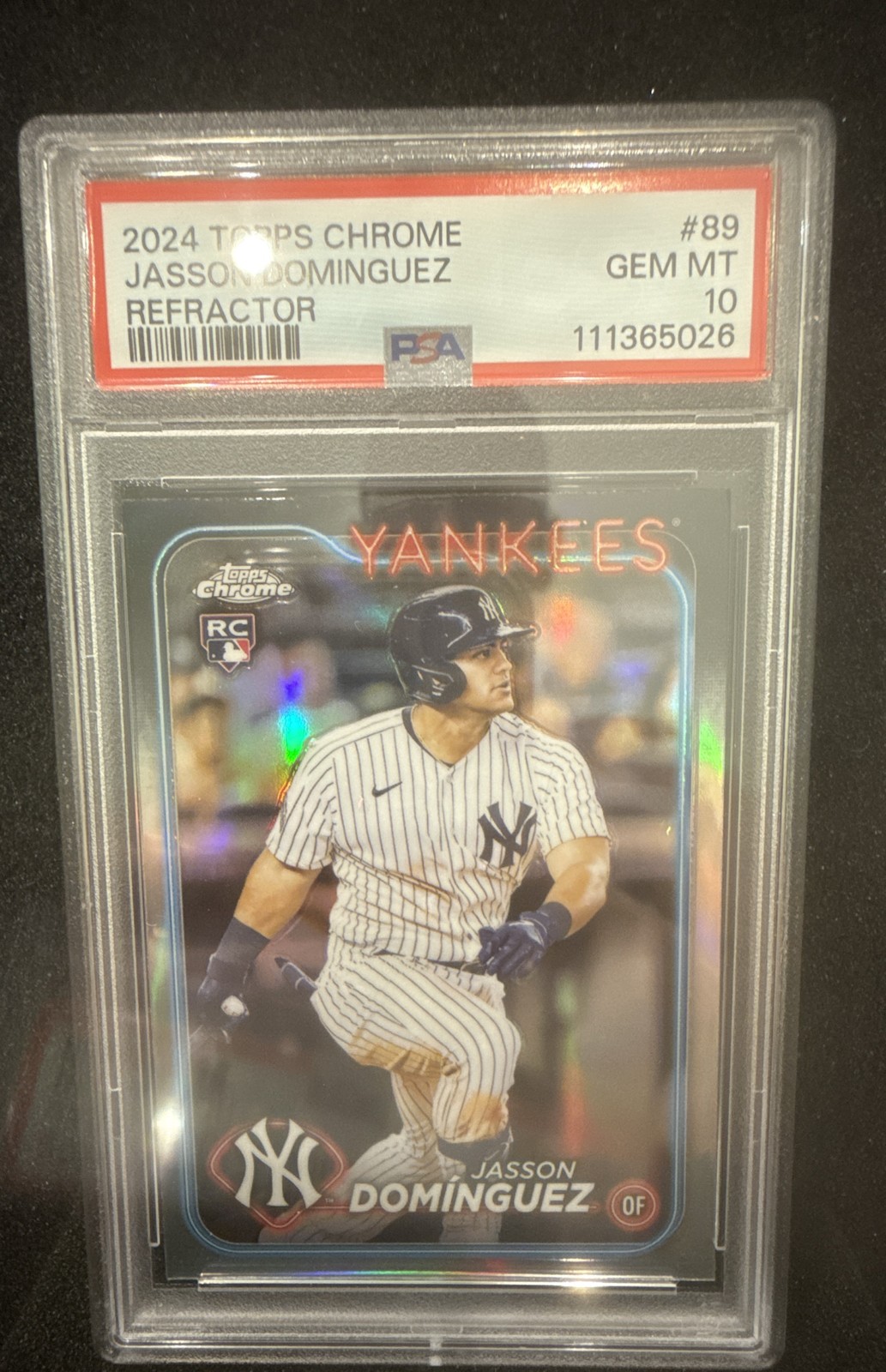 2024 Topps Chrome - Jasson Dominguez #89 Refractor (RC) Rookie Yankees PSA 10