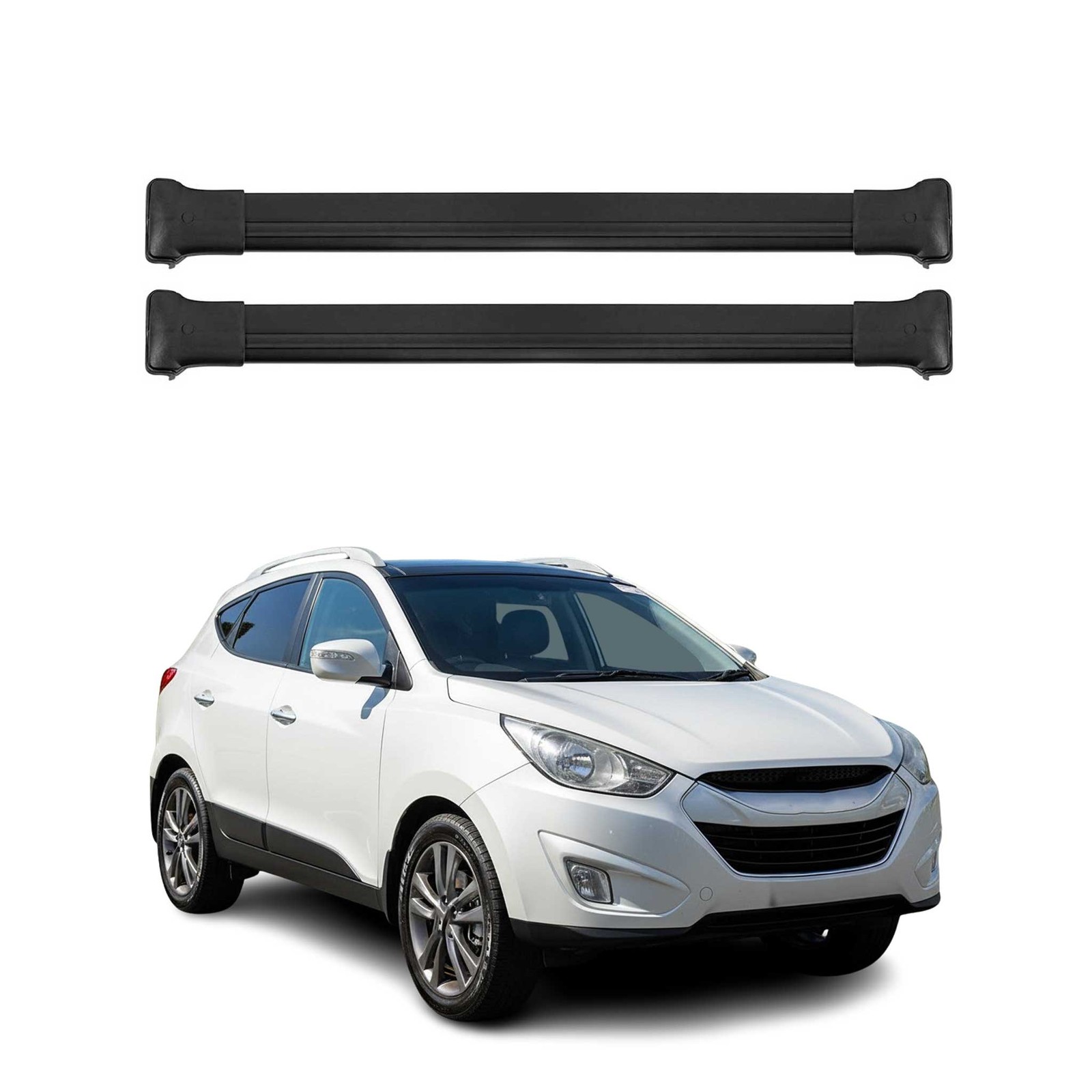 Barres de toit Hyundai ix35 aluminium résistant au bruit et vol