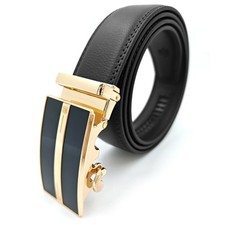 Genuine Leather Belt Mens Ratchet Dress Belts With Adjustable Automatic Buckle