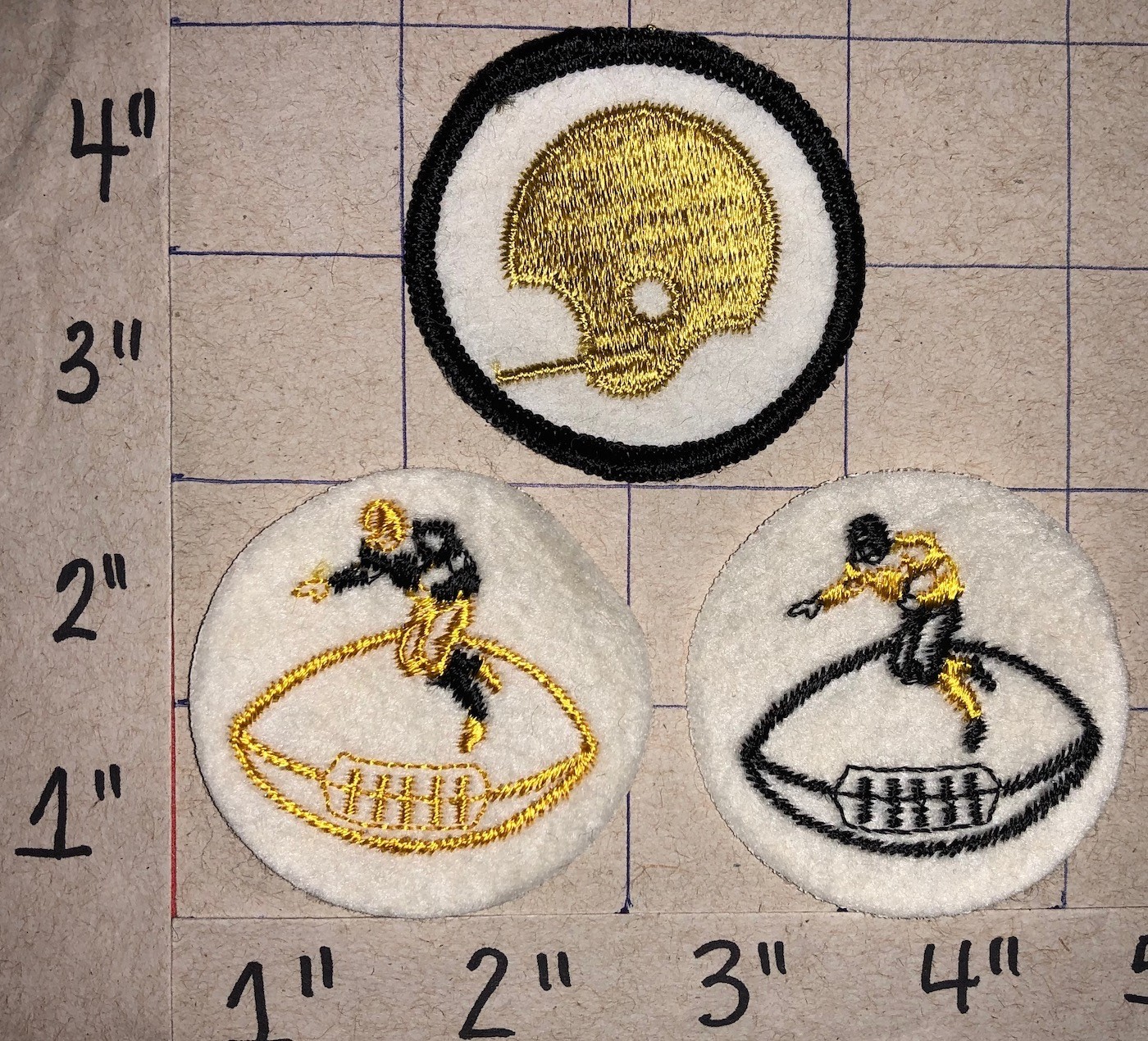 3 Vintage Pittsburgh Steelers Nfl Football Patch Lot