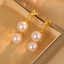 Double Wear Leaf Pearl Stud Earrings for Women Luxury Fashion Jewelry