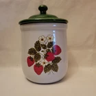 Vintage McCoy Pottery Canister Strawberry Country W/ Lid 135 7.5 Inch
