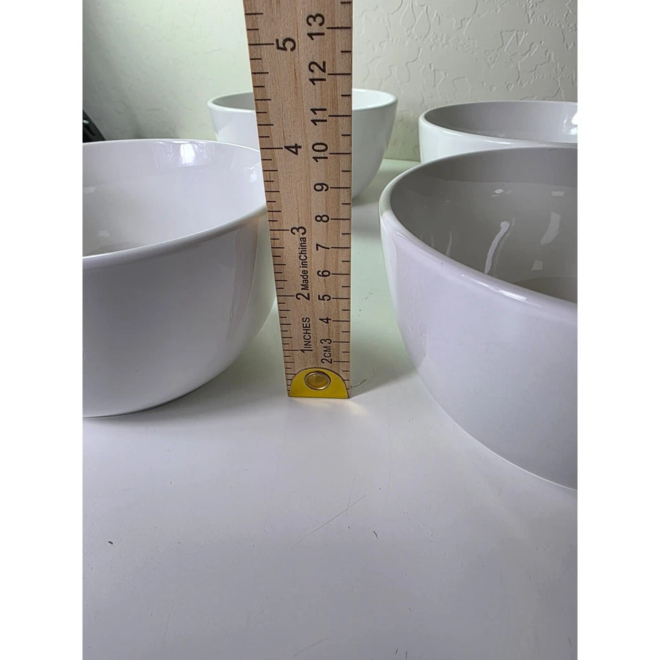 Juego de 4 cuencos de sopa de cereal de gres pesado blanco PROJECT 62 Foto 4 de 4