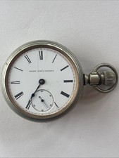 Antique Elgin HH Taylor Pocket Watch PARTS REPAIR READ