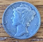1944-D Silver Mercury Dime, 2.25g Silver (0.900), Krause #140