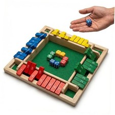 Shut The Box Dice Game, 2-4 Players Wooden Math Shut The Box Game, Fun Family