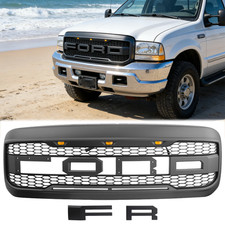 Front Grille For 1999-2004 Ford F250 F350 Super Duty Raptor Style Wletterleds