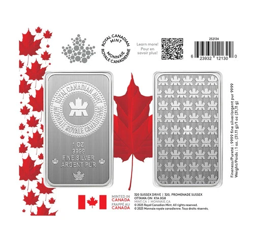 2025 Royal Canadian Mint 1 oz. Silver Bar  - Proudly Canadian