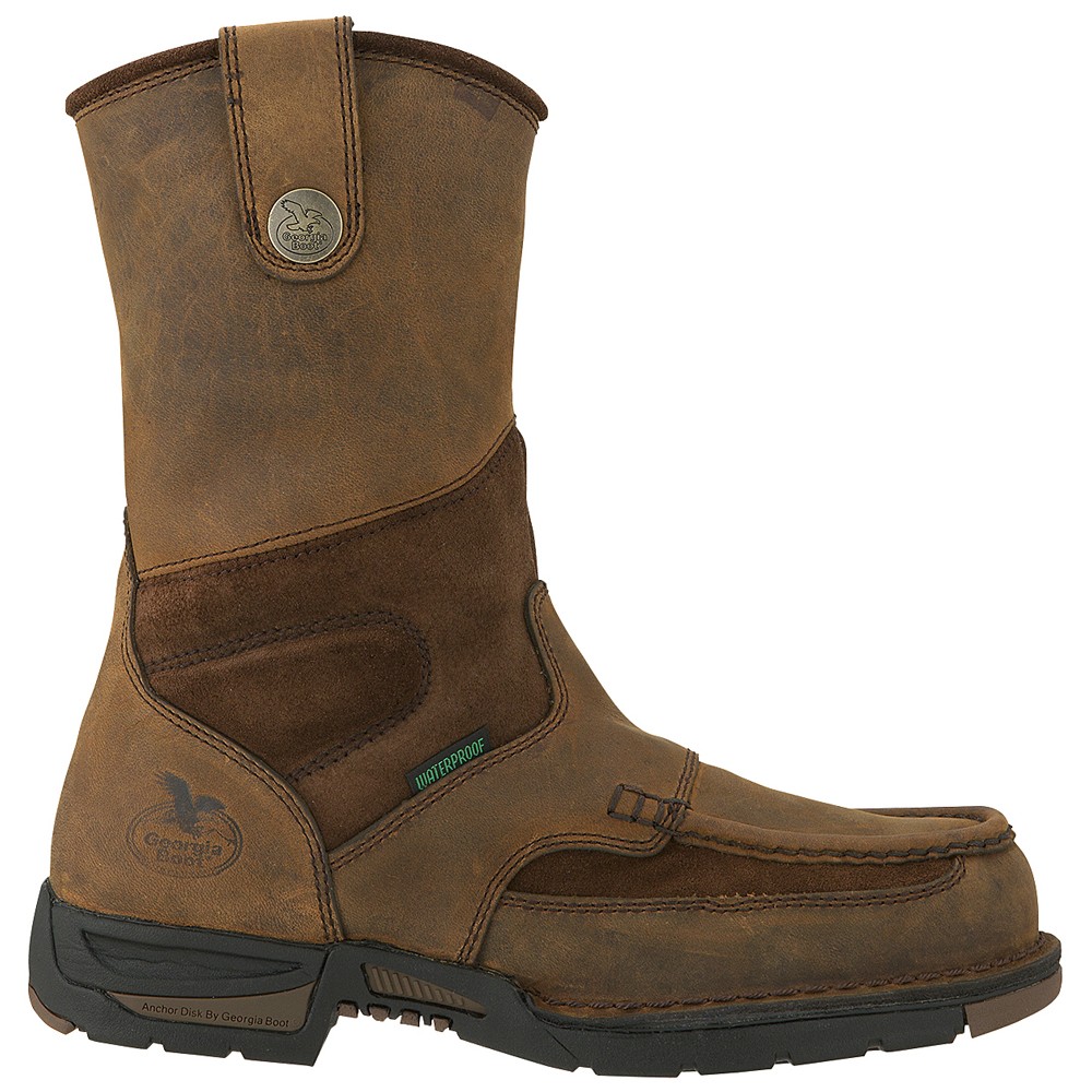 Georgia Boots Athens 10 Inch Waterproof Steel Toe Work  Mens Brown Casual Boots