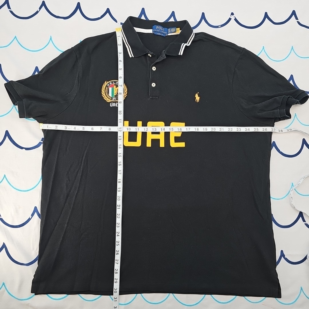 Polo Ralph Lauren Men's Black UAE Crest 3 Button Golf Shirt Size XXL New No Tags thumbnail 3