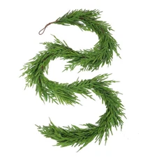 9ft Real Touch Norfolk Pine Christmas Garland Winter Greenery for Holiday