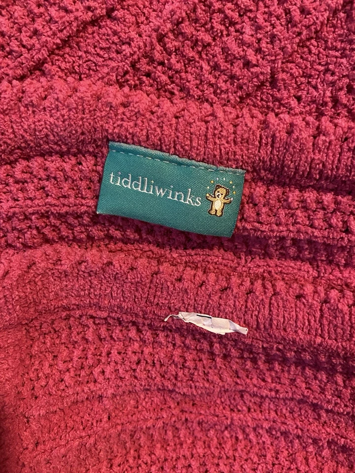 FLAWS Tiddliwinks Pink Baby Blanket Chenille Cable Knit Rope Security - Image 3 of 3