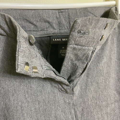 Lane Bryant Pants 16 Gray Stretch Career Professional Pockets Slim Look - Picture 5 of 8