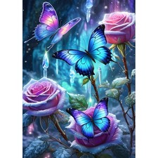 Butterfly Diamond Painting Kits for Beginners Adults,5D DIY Roses Diamond Art...