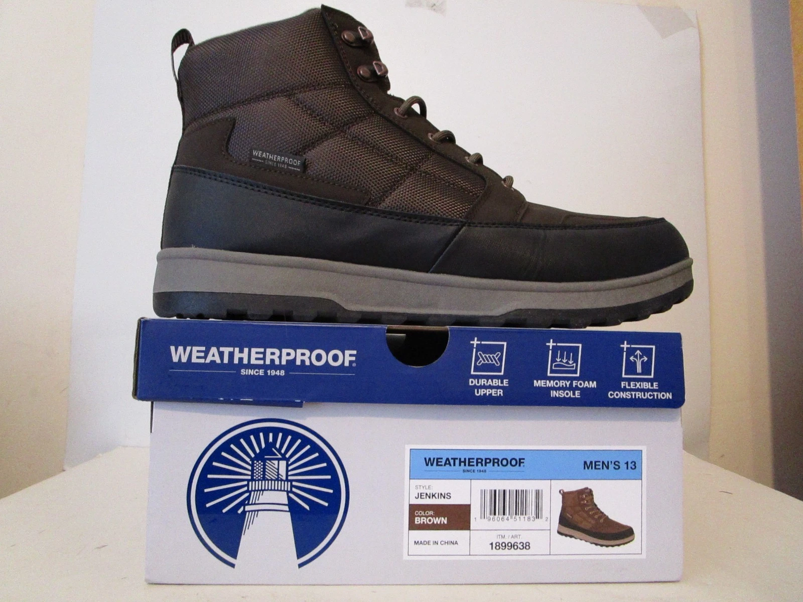 Weatherproof Jenkins Casual Work Outdoor Mens Sneaker Boot Brown Size 13