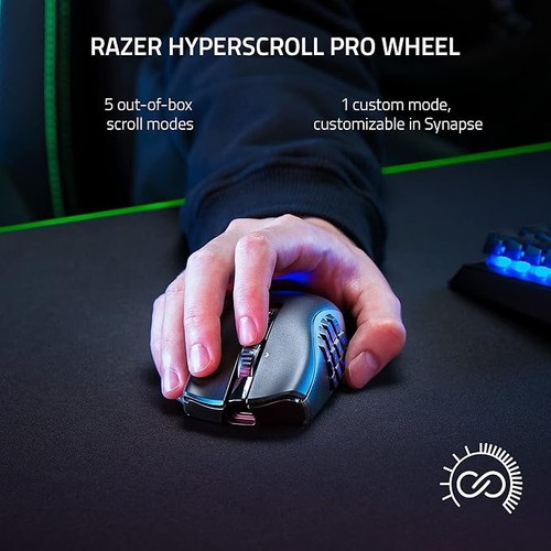 Razer Naga V2 Pro MMO Wireless Gaming Mouse with HyperScroll Pro Wheel - Picture 3 of 7