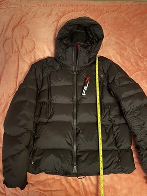 RLX Ralph Lauren Black Hooded 700 Down Puffer Jacket Full Zip Men's L
