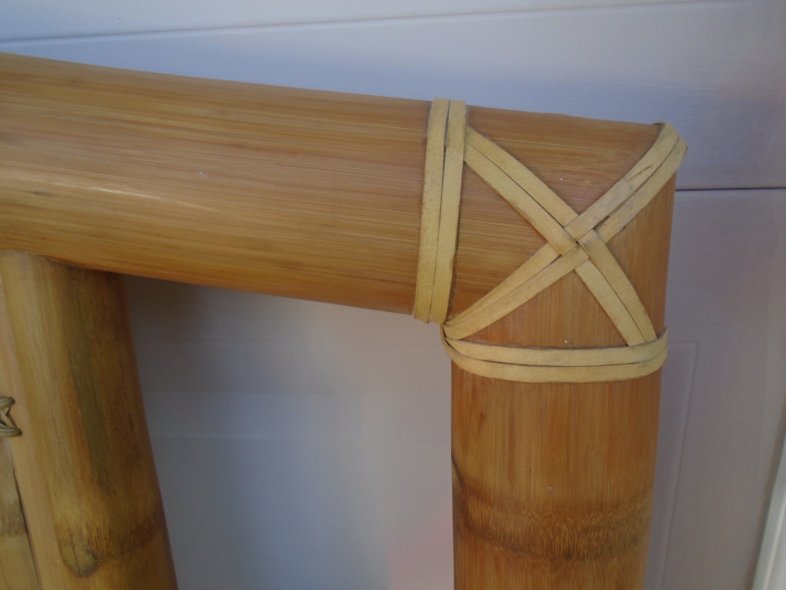 Thick Bamboo queen size Headboard Rattan West Indies British Colonial Boho Chic