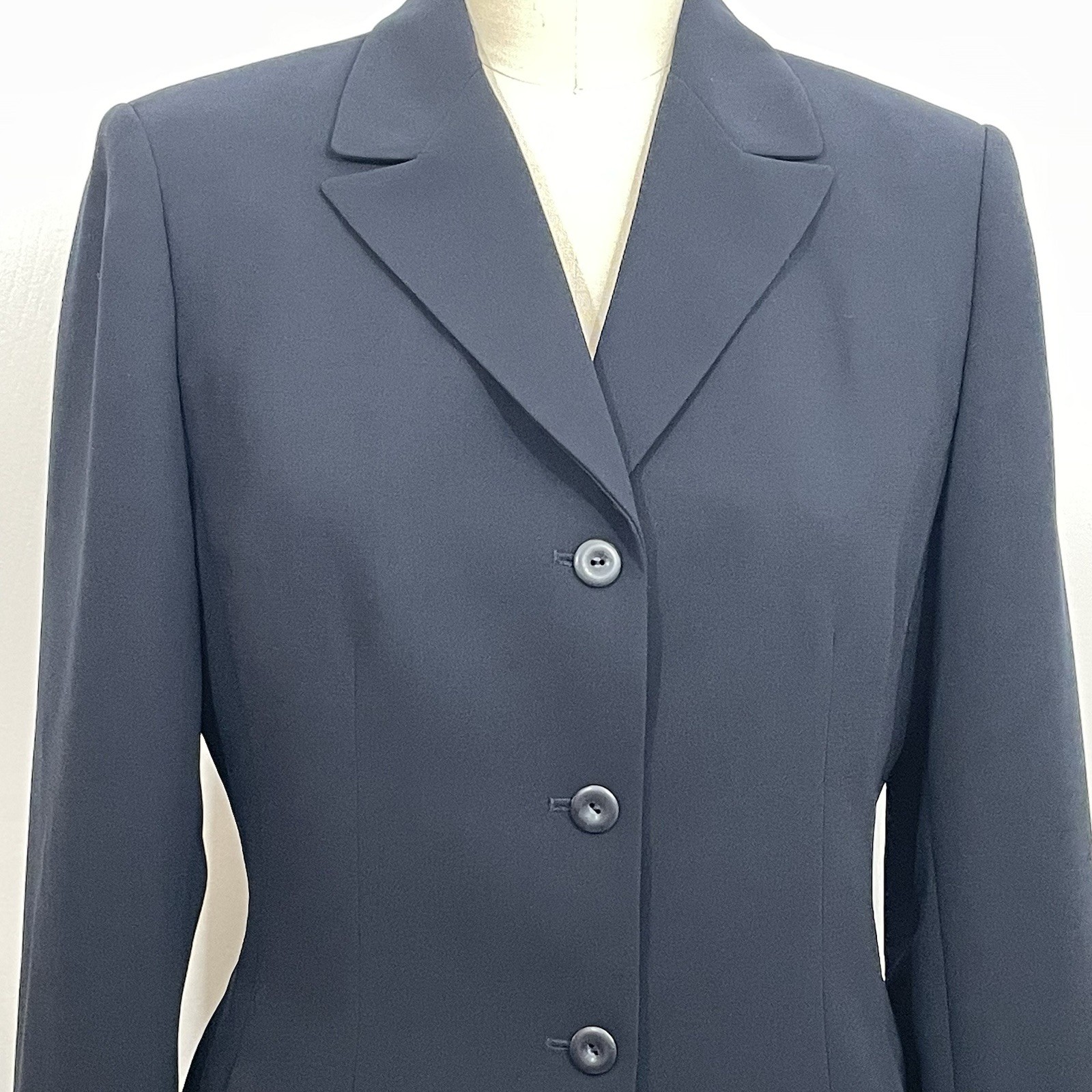 Collection For Le Suit Size 12 Skirt Suit. Midnight Navy Black See Pictures.