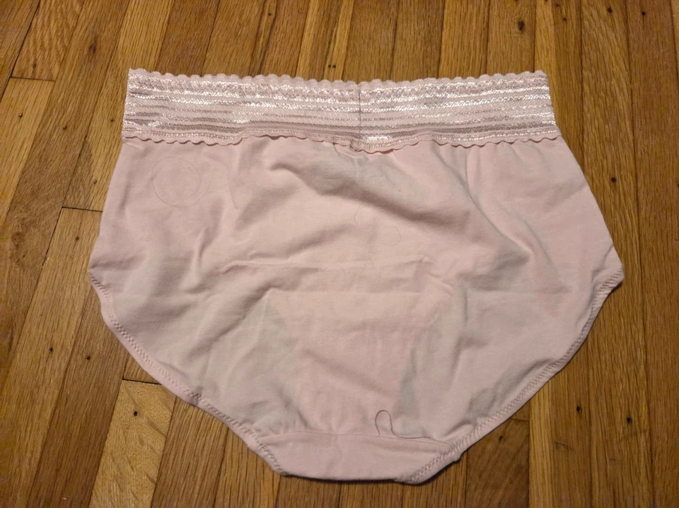 LOT OF 2 Warner's Women's Sz 6 Medium Panty Brief Lace Waistband New Black Pink - Image 3 of 4