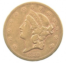1857-S $20 Liberty Head Gold Double Eagle *8207