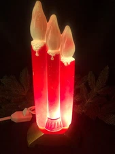 Vintage Christmas~ Blow Mold Lighted 3 Candle Candolier~ Empire Plastics~ #1