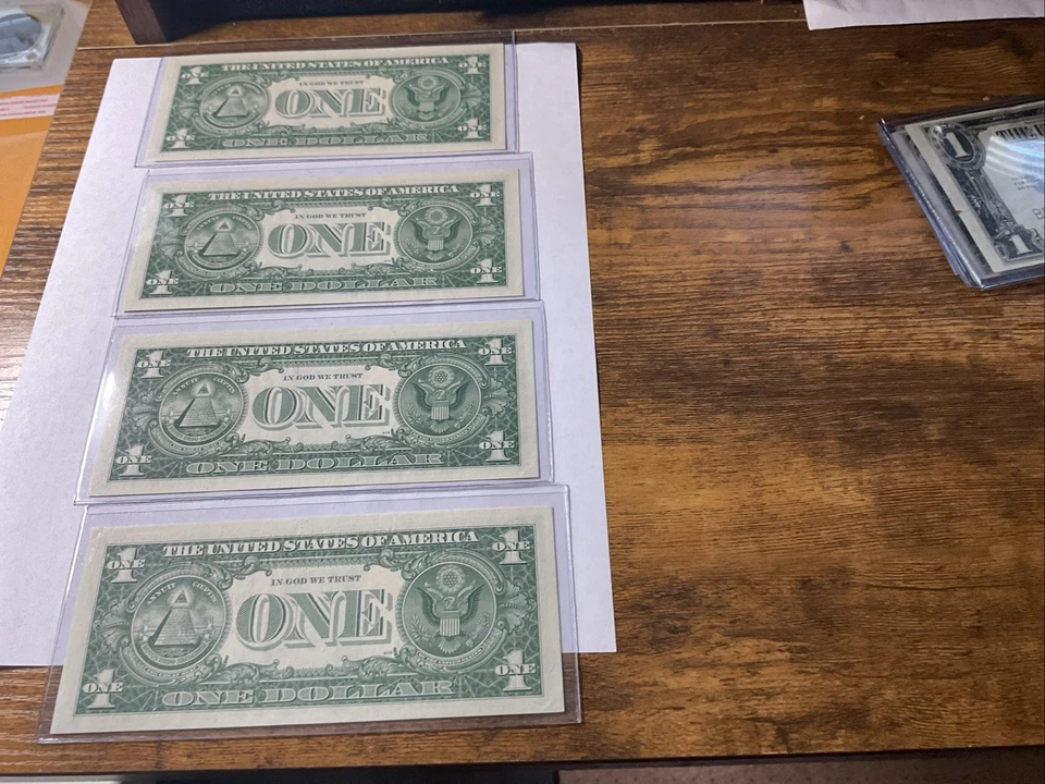 (4) 1957B $1 Silver Certificate Consecutive Crisp Notes BU, B District. - Image 2 of 3