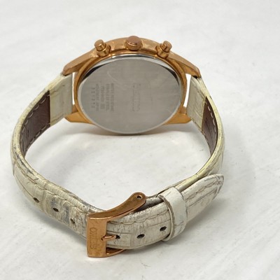 Seiko Chronograph Watch Women 34mm Rose Gold Tone 7T92-0MZ0  display picture 2