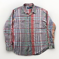 Vintage Polo Ralph Lauren Shirt Mens XL Plaid Classic Western Pearl Snap Cowboy