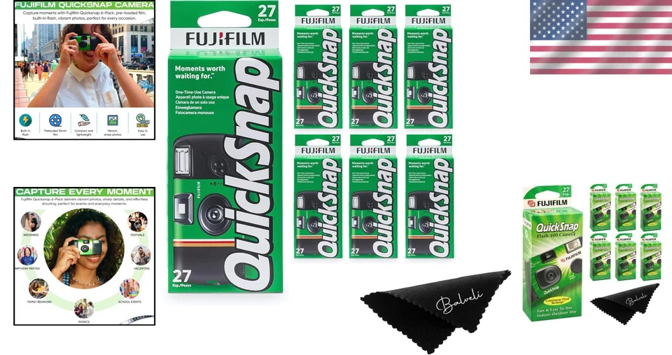35mm Disposable Cameras Bulk Pack - Fujifilm Quicksnap Flash for All Occasions - Image 2 of 4