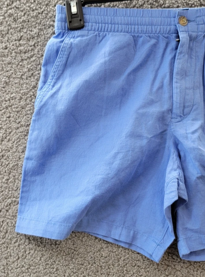 Polo Ralph Lauren Mezcla de Lino Polo Prepster Corto Niños Grandes 18 Azul Cremallera/Botón Foto 3 de 4