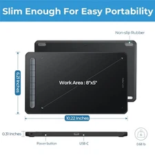XPPen Deco MW Wireless Tablet, 8x5 Inch, X3 Battery-Free Pen, Bluetooth
