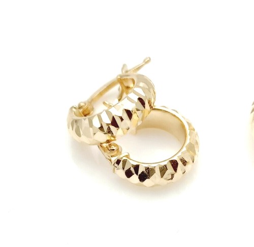 Pendientes de Aro de Oro Amarillo 18CT 750 IN 4 Medidas Hecho en Italia - Imagen 6 de 11