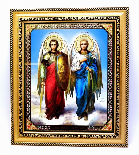 Ikone Schutzengel geweiht икона Ангел хранитель освящена 14,5x12,5x1,7 cm - Picture 14 of 15