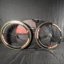 ZIPP Speed Weaponry Carbon Fiber Tubular Wheelset 635mm Front Rear & Wheel Bag