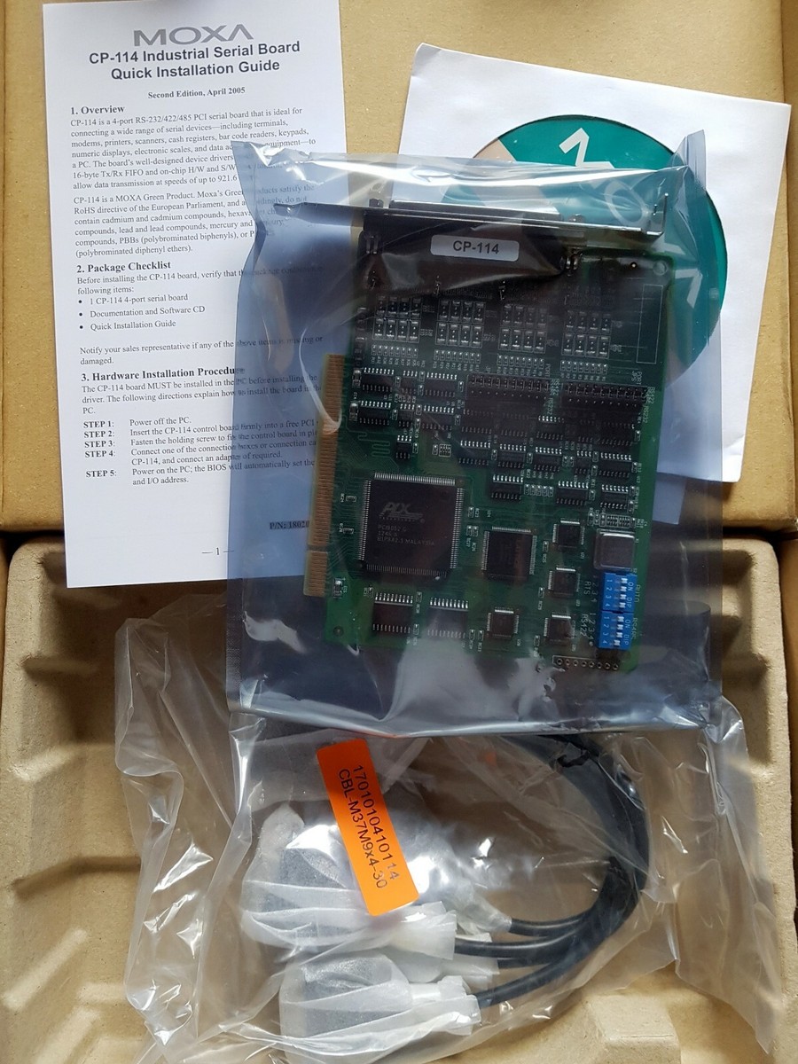 Carte Série PCI MOXA CP-114UL - 4 Ports RS-232/422/485 - Neuf Dans Sa Boîte - Fabriqué Au Royaume-Uni
