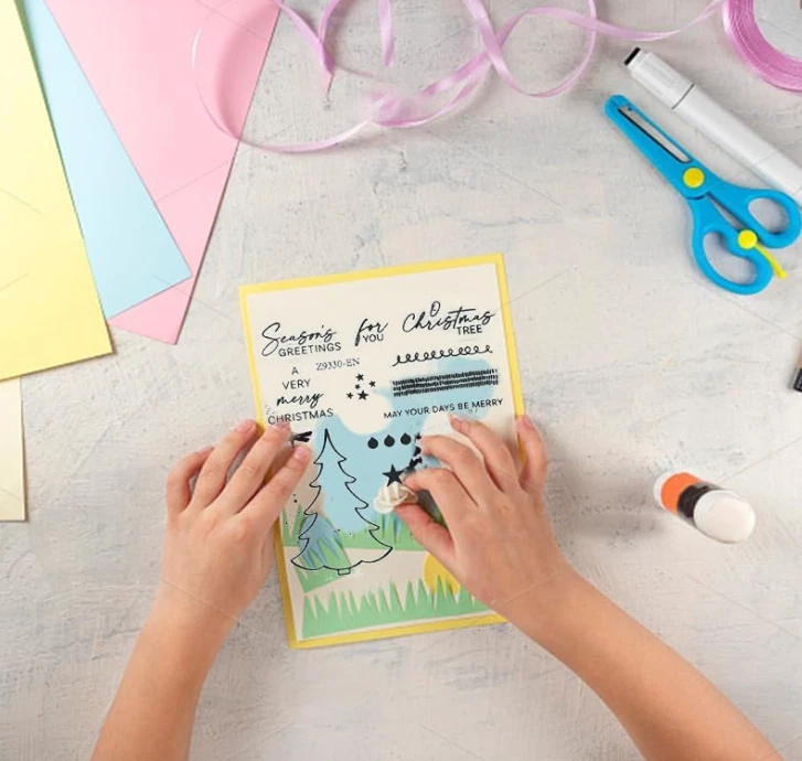 Nuevos sellos y troqueles, estampillas de Navidad para hacer tarjetas, juegos de estampillas y troqueles Foto 2 de 4